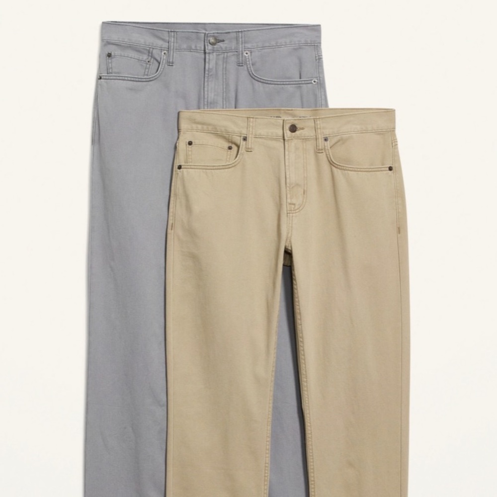 PEACE CORPS Special — Set of 2 Five-Pocket Pants in Gray and Tan 30W 30L.